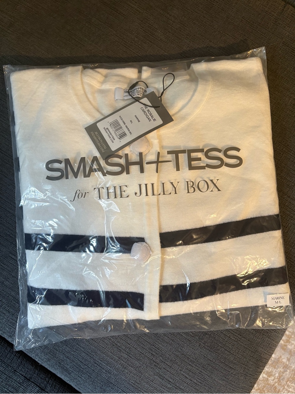 Smash + Tess/Jilly Box Cream and Navy Striped Cardigan